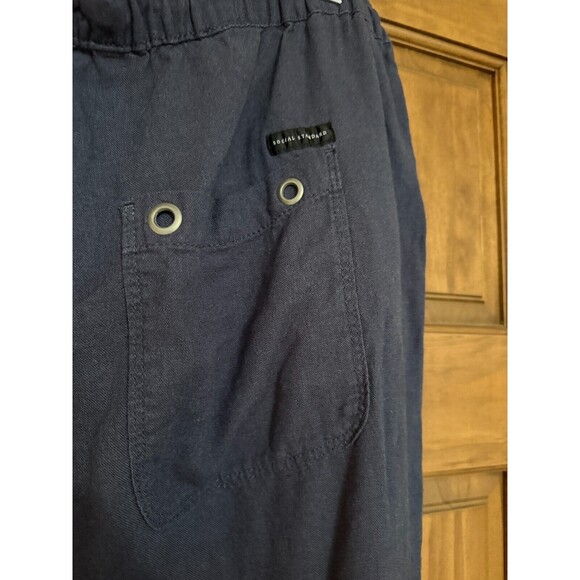 Sanctuary Social Standard Blue Solstice Pants Pull on Joggers Linen Blend Sz XL - Picture 5 of 12